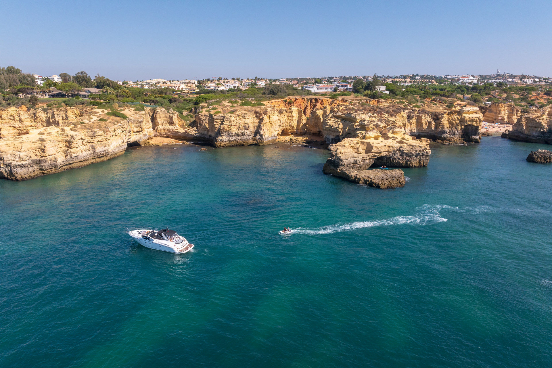 YOLO 1 yacht on crystal clear waters