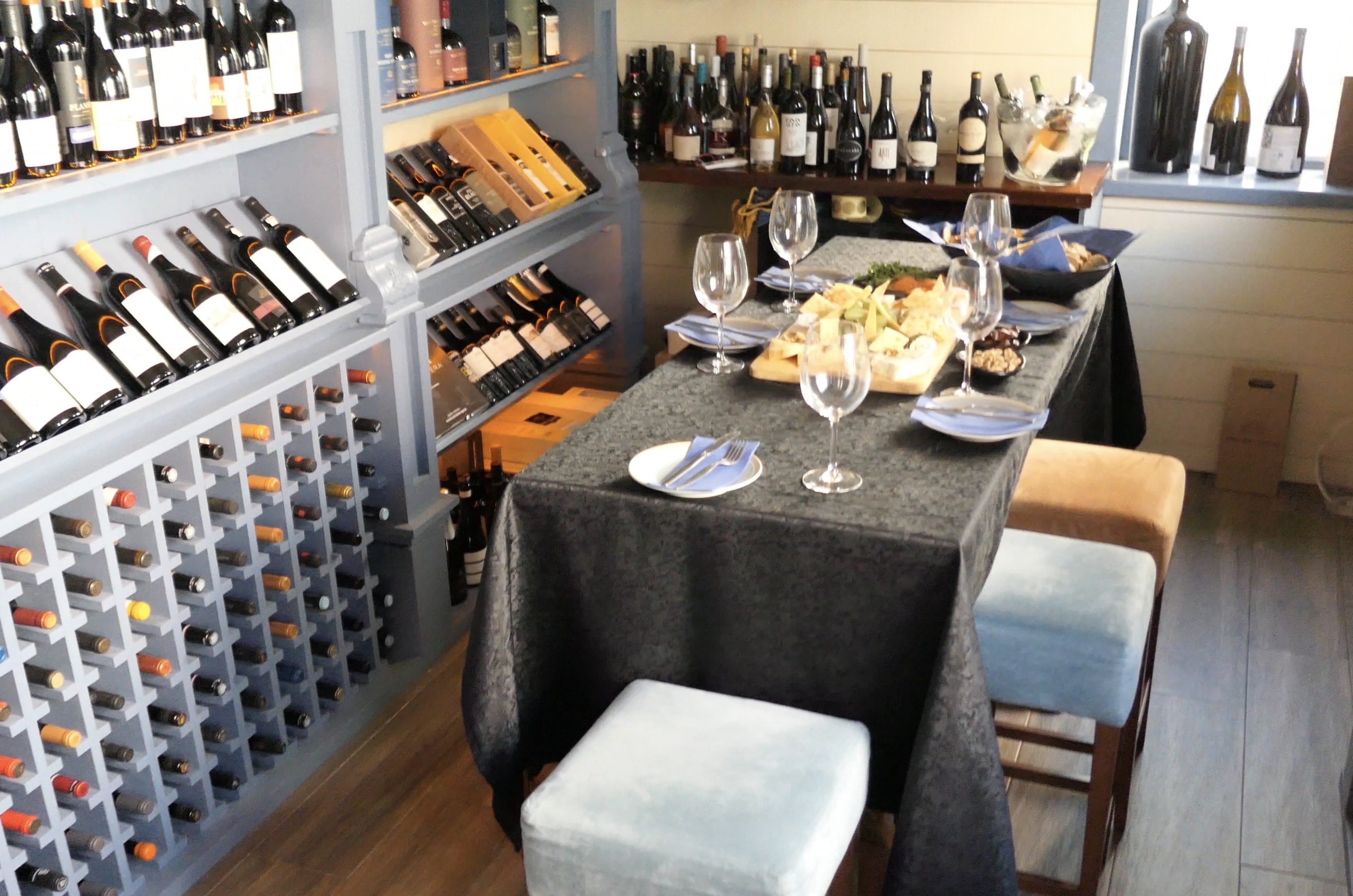 Wine Tasting event with food, before guests arrive