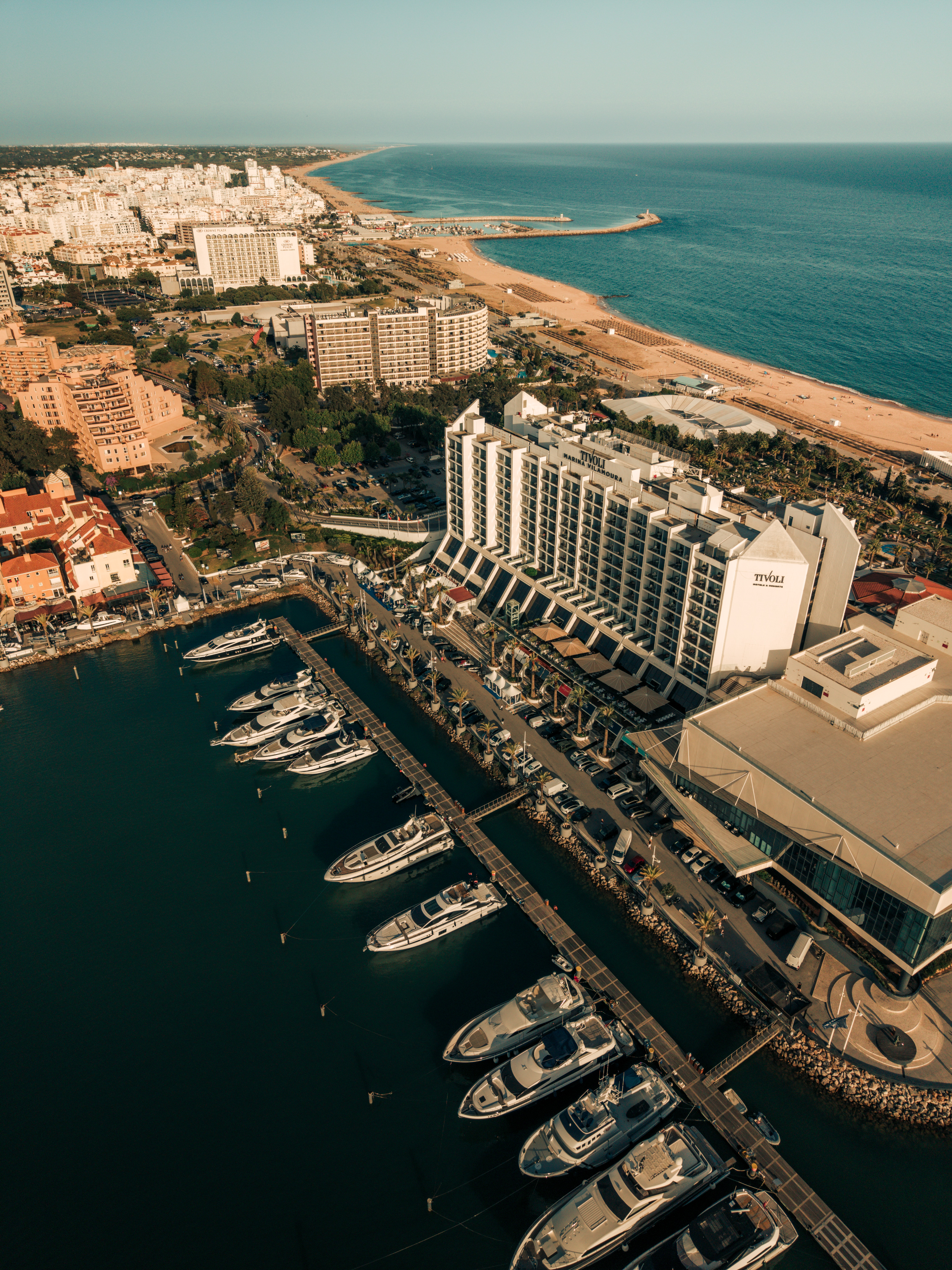 Drone shot of Vilamoura Marina hosting the Boat Show 2026